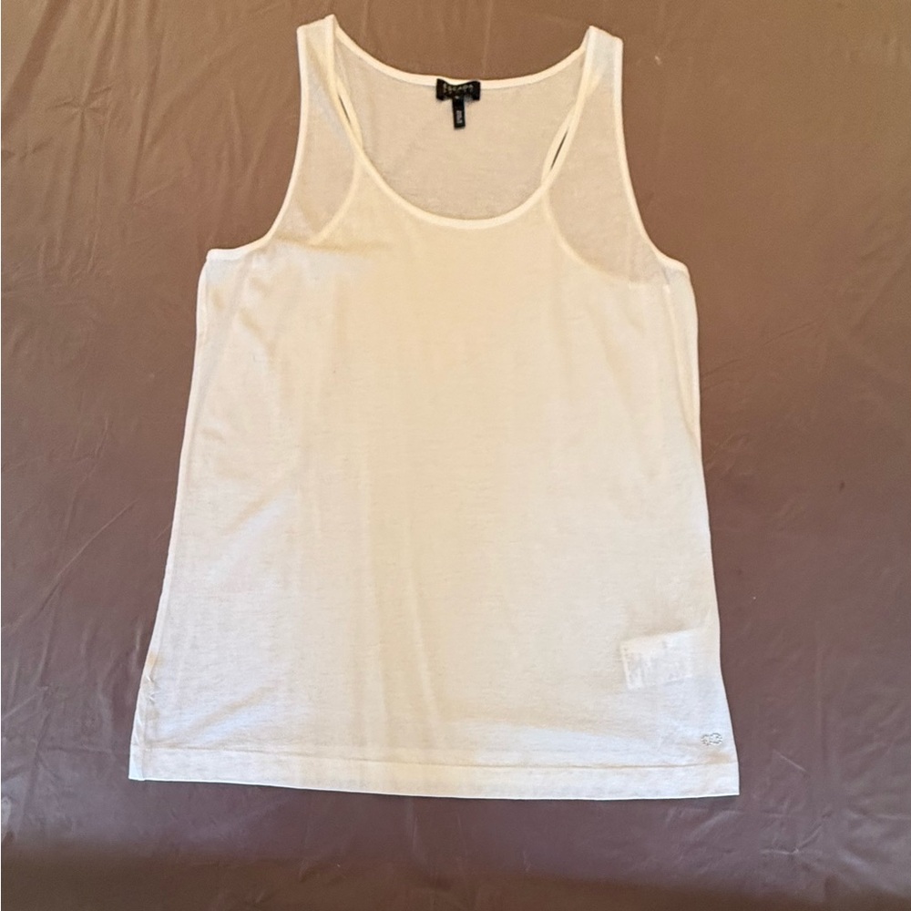Escada Sport 100% Cotton Women’s White Sleeveless Tank Top Size Large $125 - Picture 2 of 9